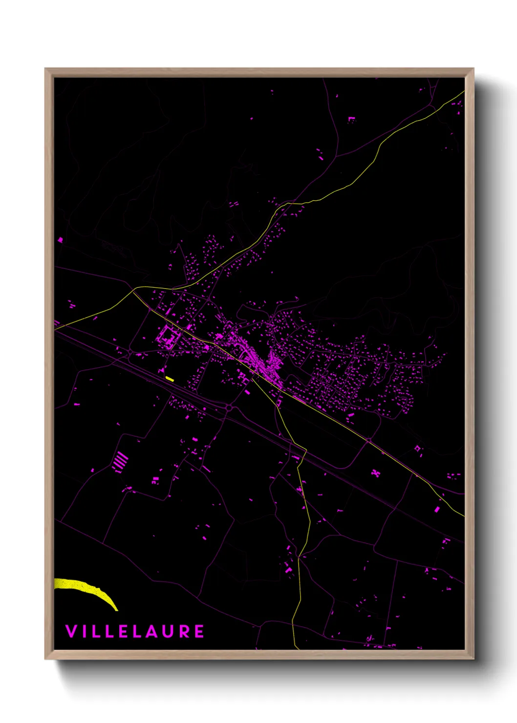 Une affiche de carte sur Villelaure