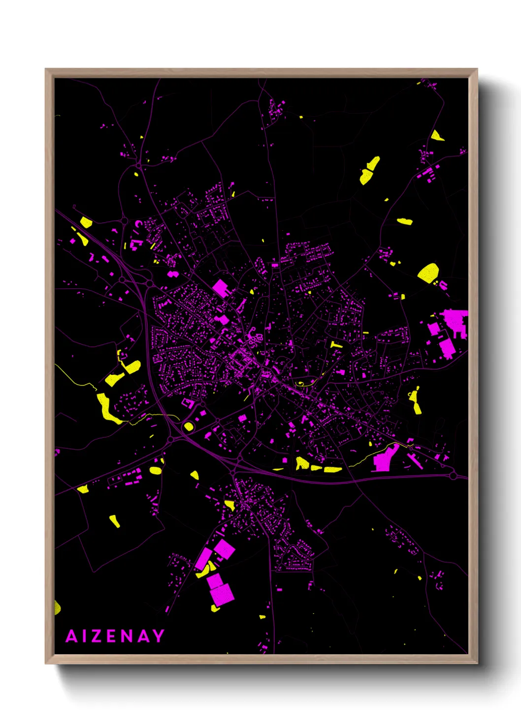 Une affiche de carte sur Aizenay