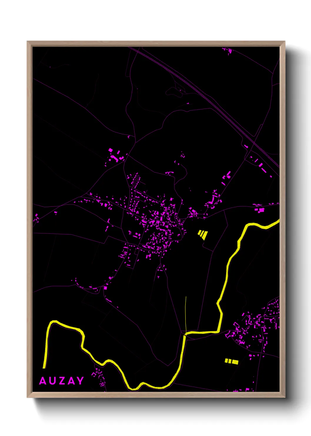 Une affiche de carte sur Auzay