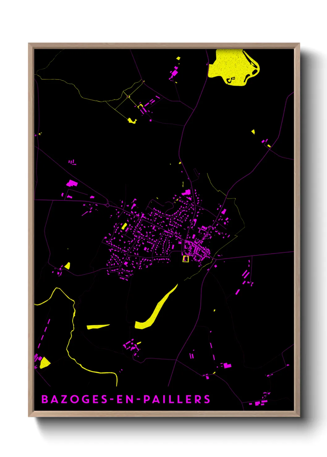 Une affiche de carte sur Bazoges-en-Paillers