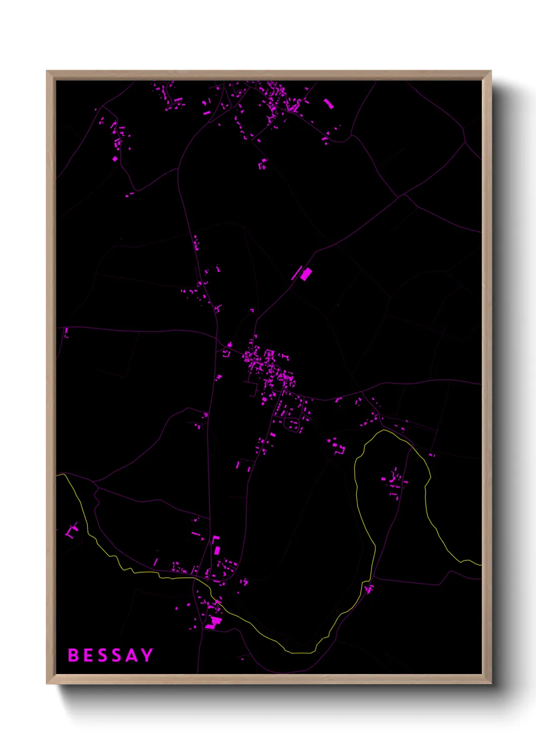 Une affiche de carte sur Bessay