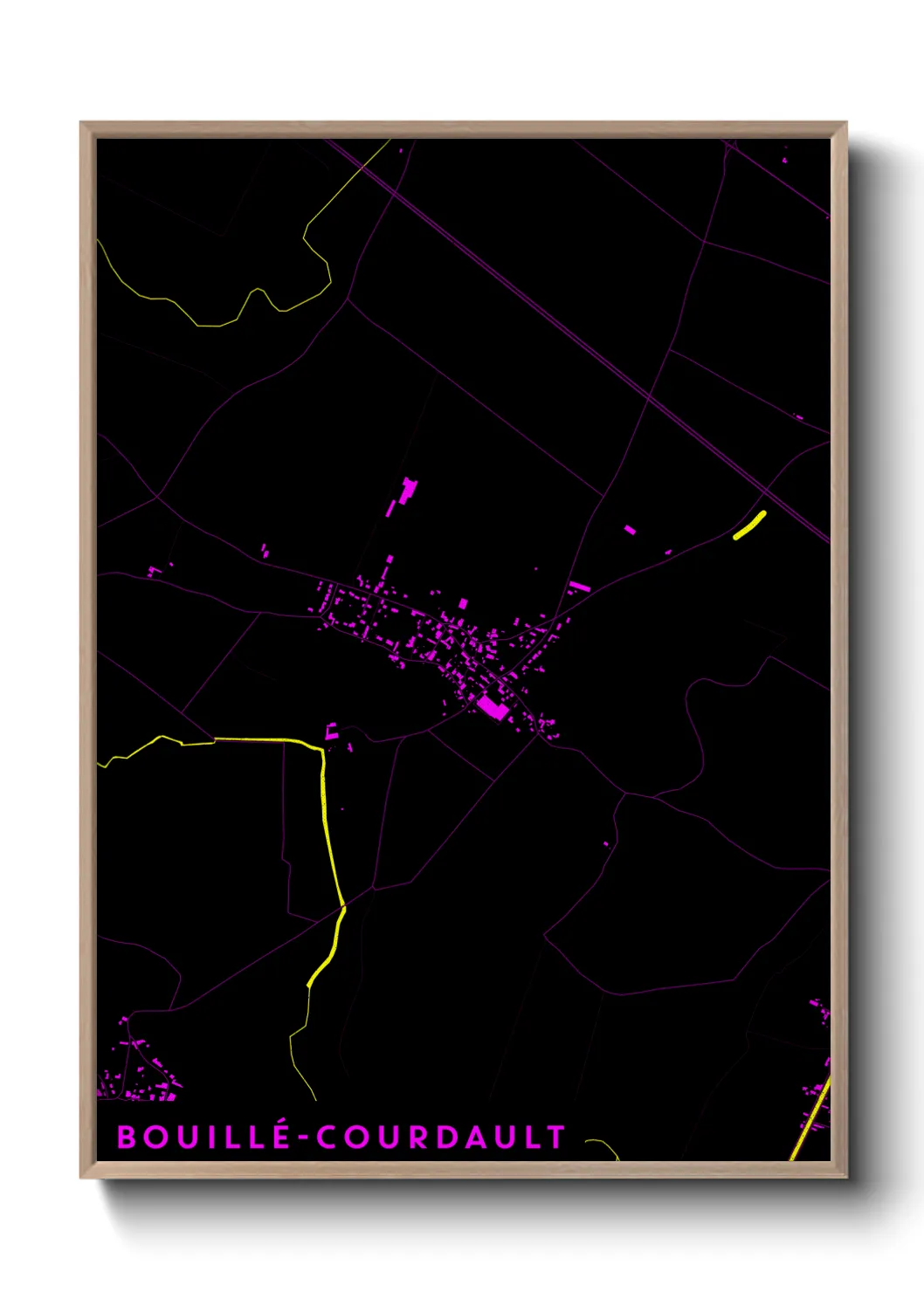 Une affiche de carte sur Bouillé-Courdault