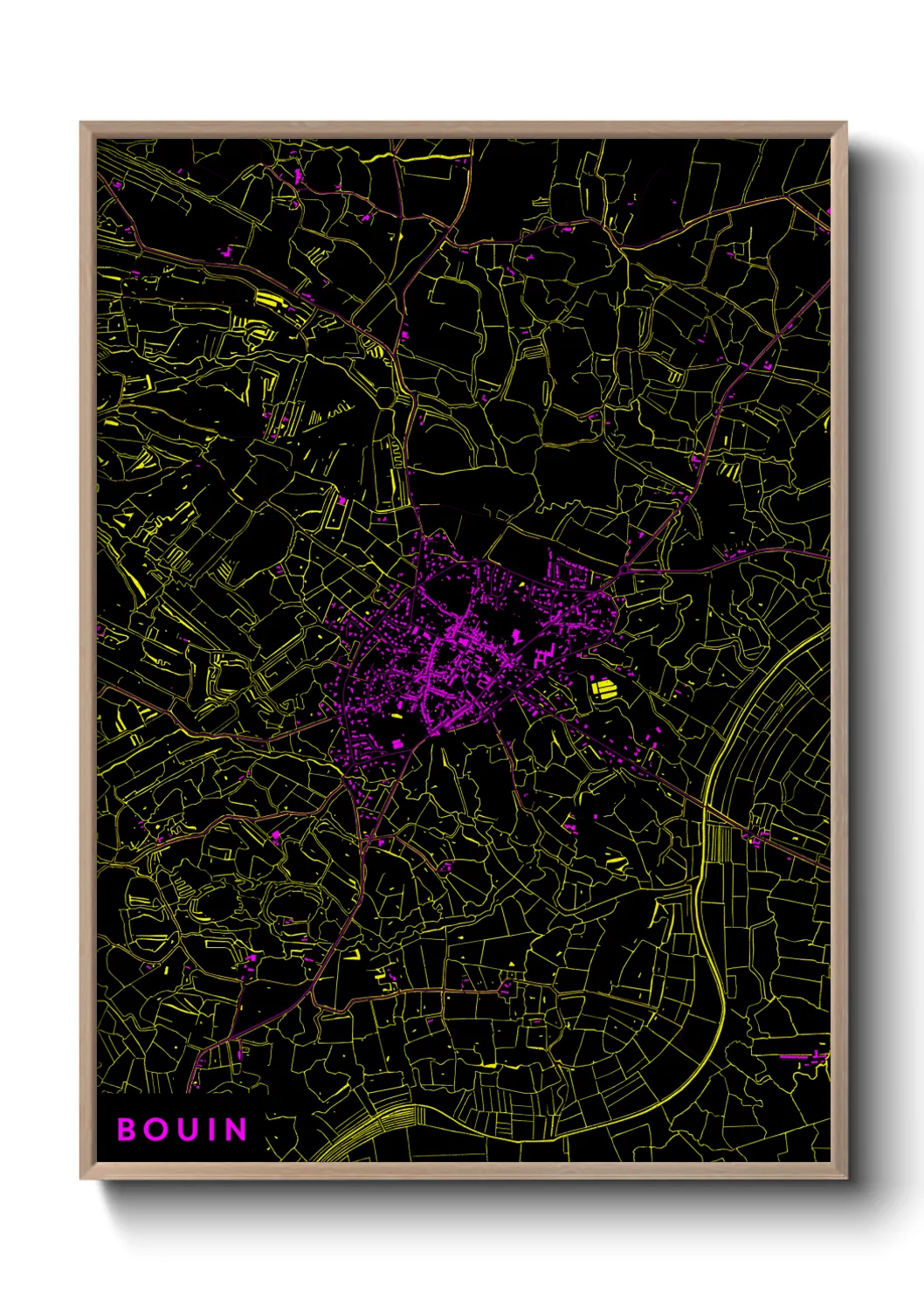 Une affiche de carte sur Bouin