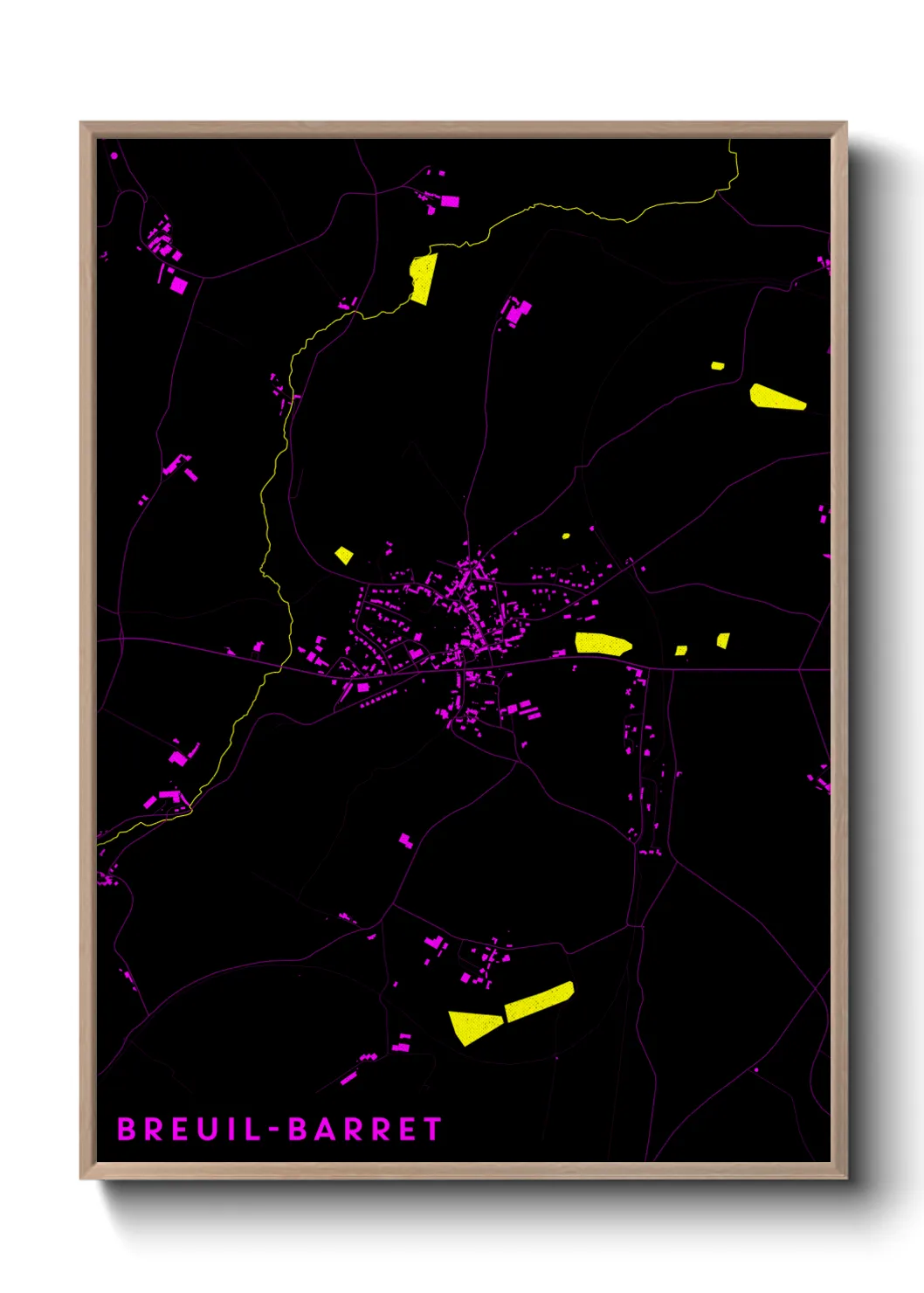 Une affiche de carte sur Breuil-Barret