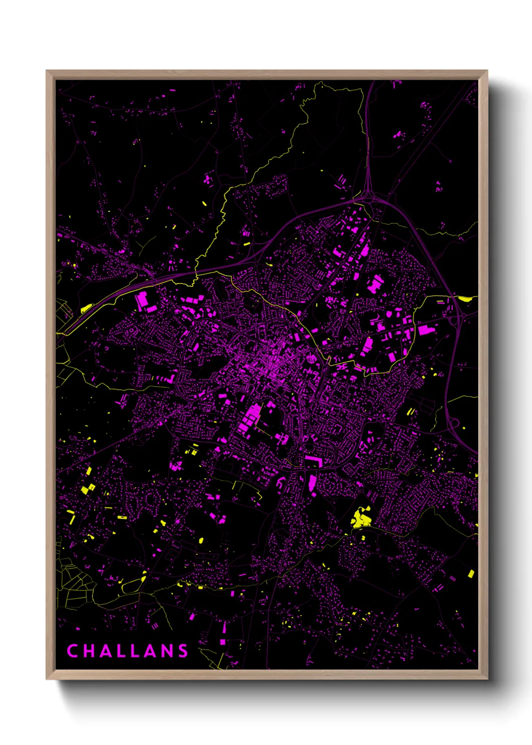 Une affiche de carte sur Challans