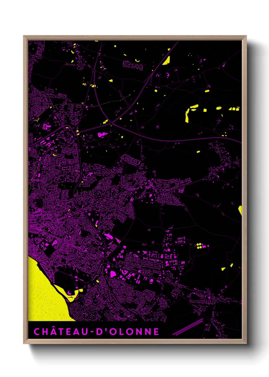 Une affiche de carte sur Château-d'Olonne