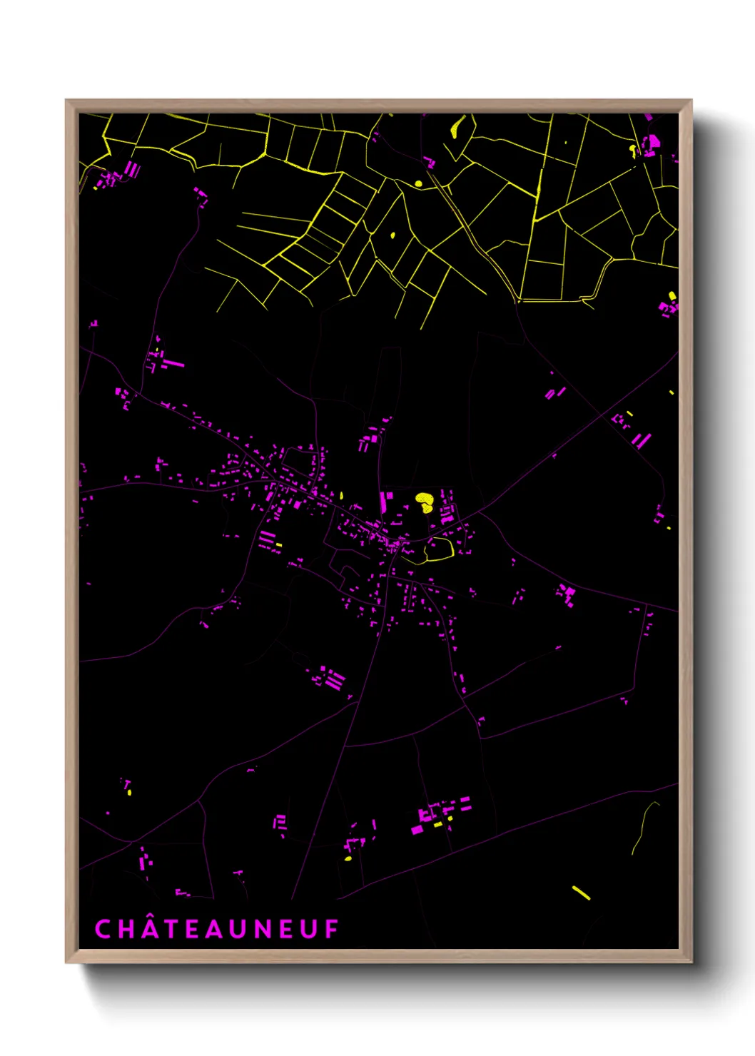 Une affiche de carte sur Châteauneuf