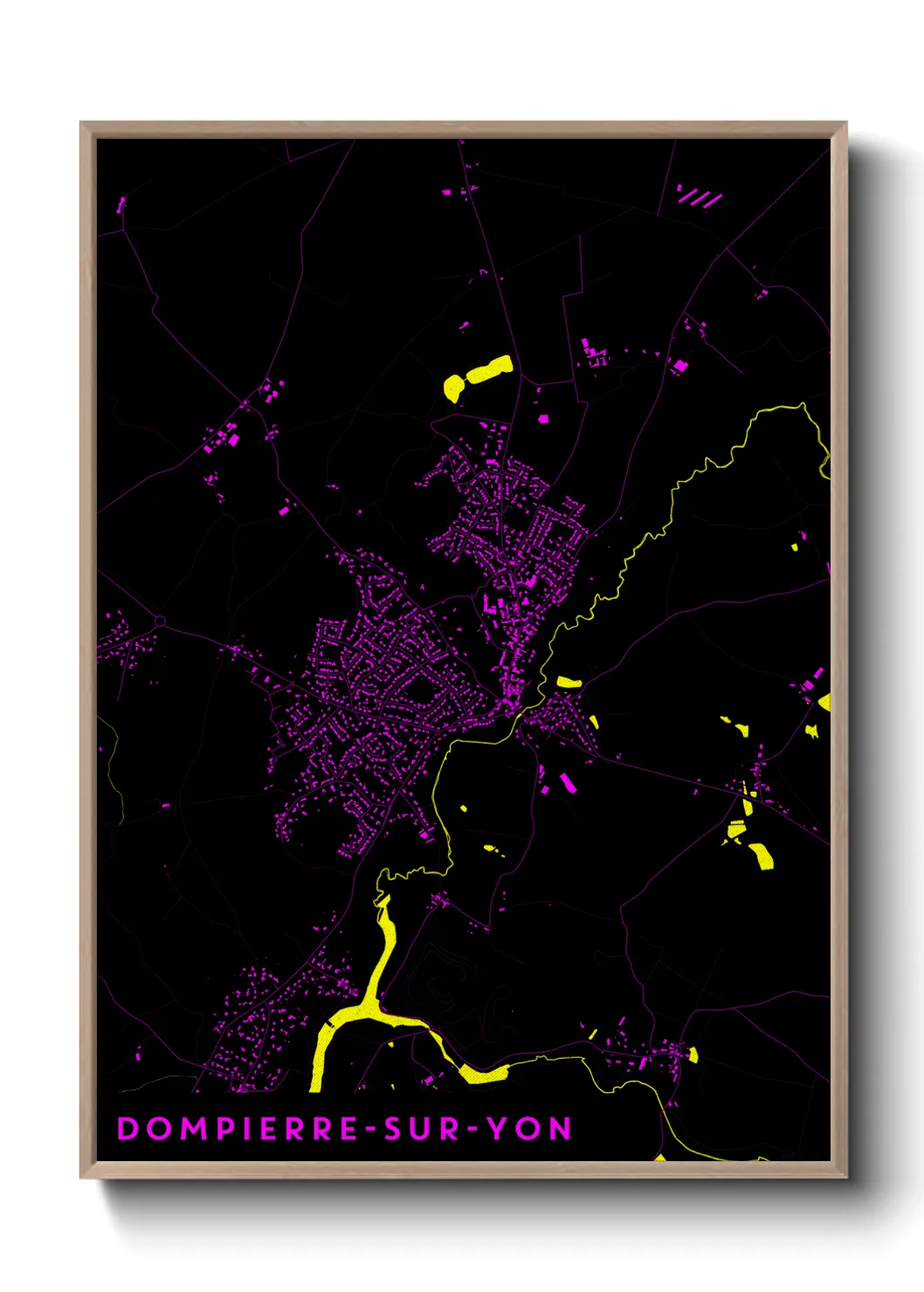 Une affiche de carte sur Dompierre-sur-Yon