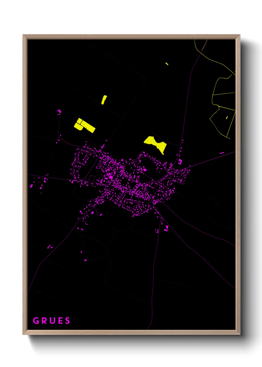 Une affiche de carte sur Grues