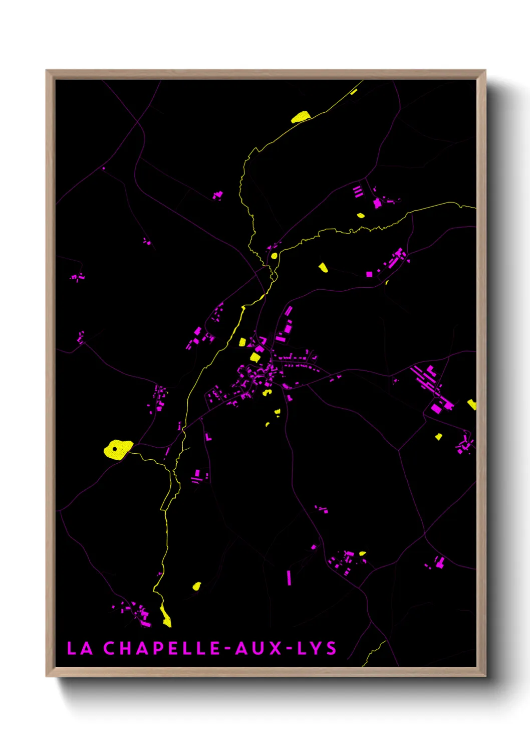 Une affiche de carte sur La Chapelle-aux-Lys