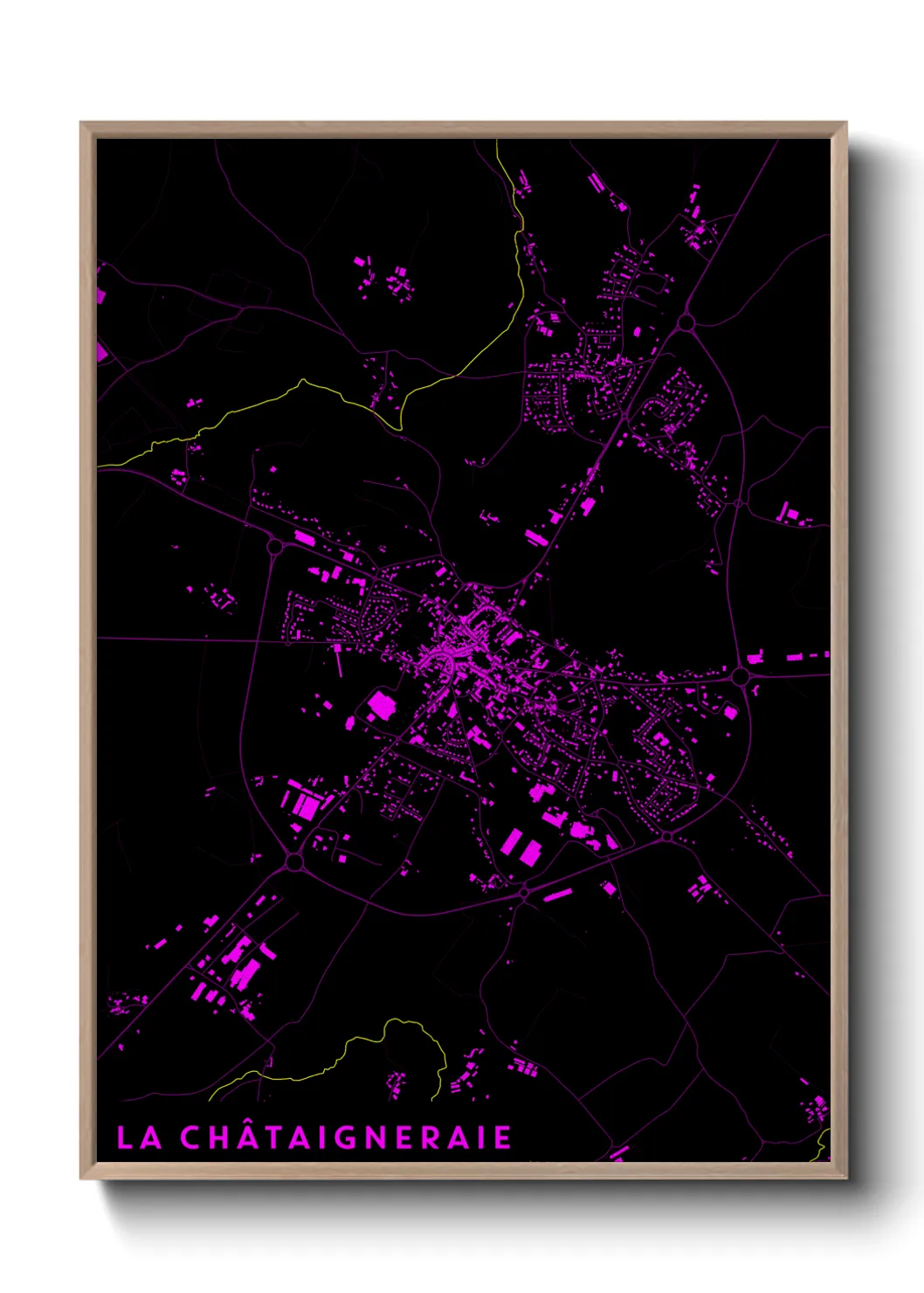 Une affiche de carte sur La Châtaigneraie