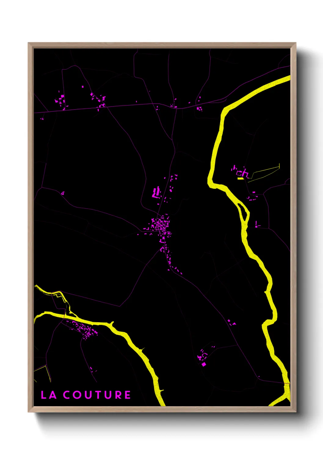 Une affiche de carte sur La Couture