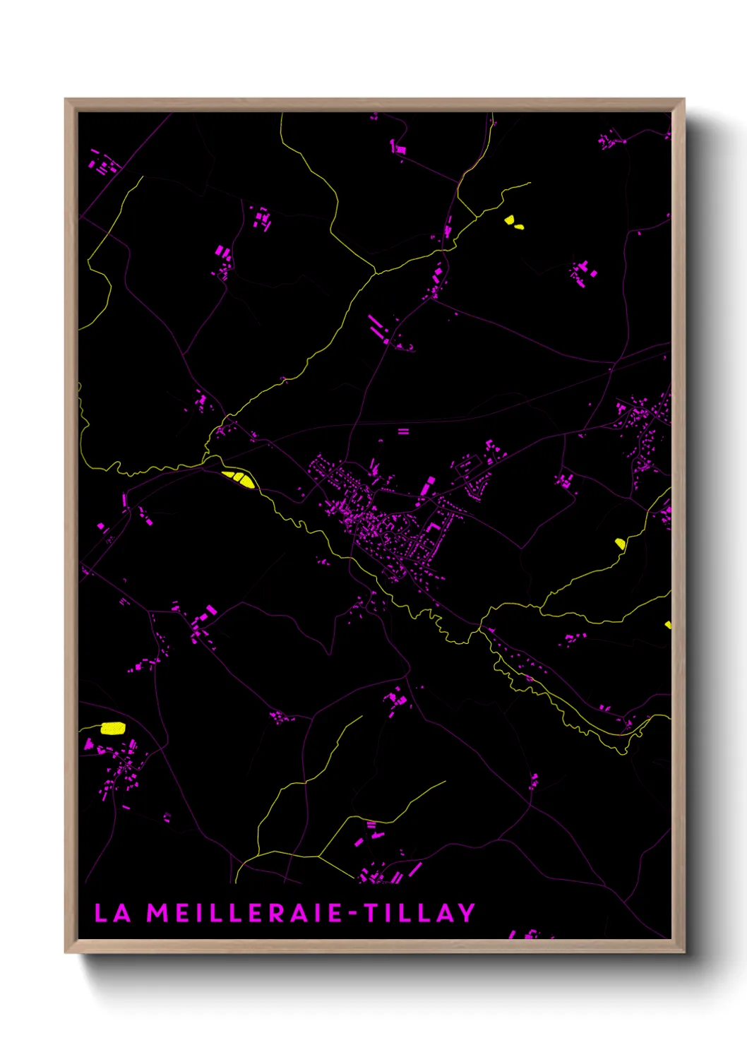 Une affiche de carte sur La Meilleraie-Tillay
