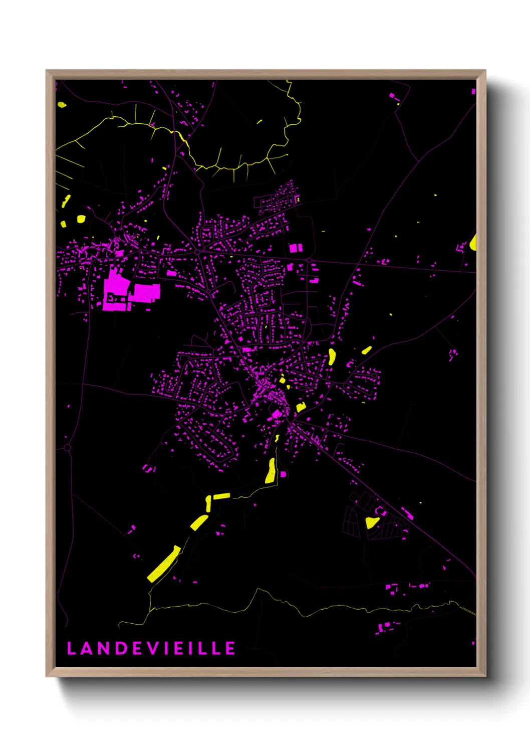 Une affiche de carte sur Landevieille