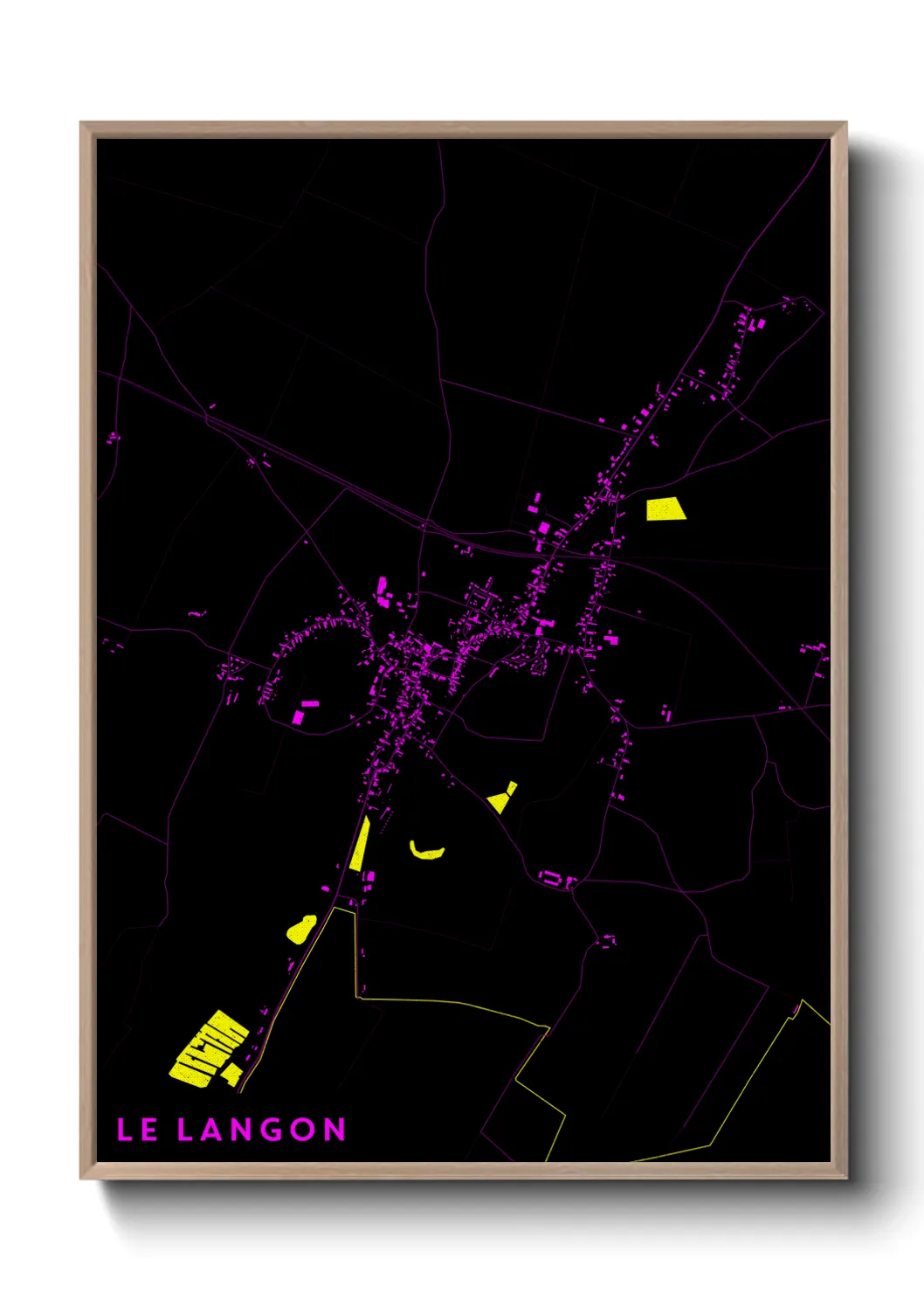 Une affiche de carte sur Le Langon