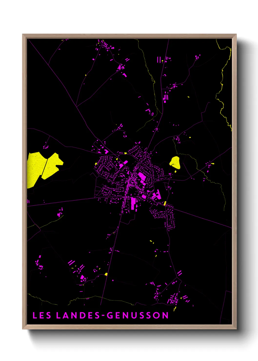 Une affiche de carte sur Les Landes-Genusson