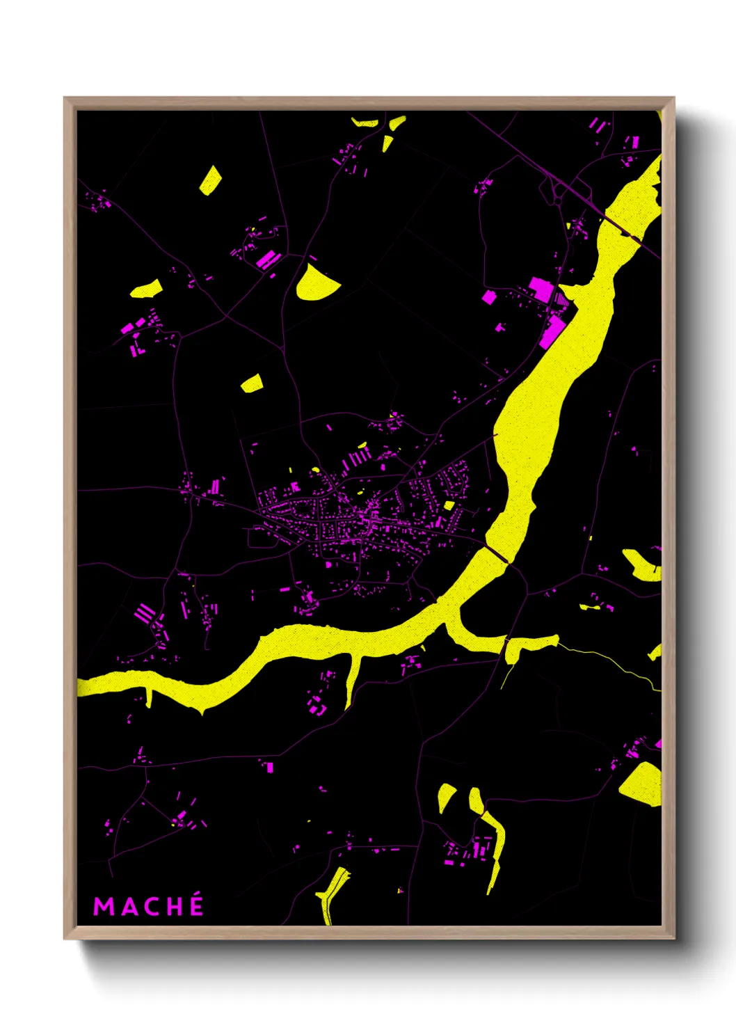 Une affiche de carte sur Maché