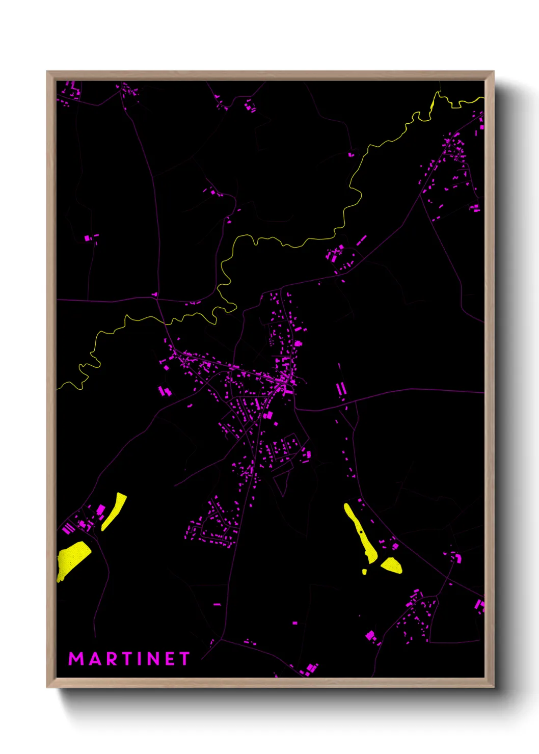 Une affiche de carte sur Martinet