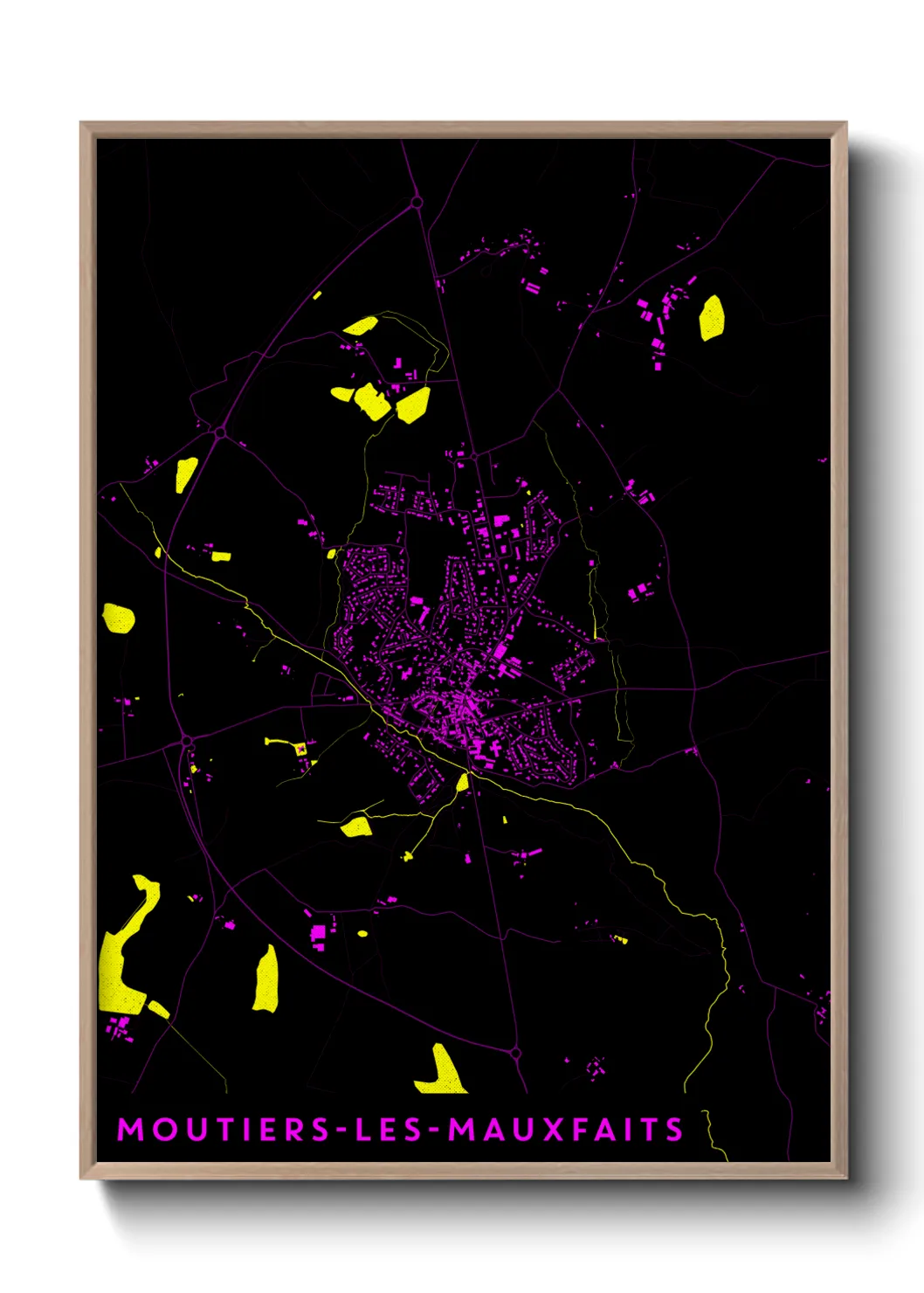 Une affiche de carte sur Moutiers-les-Mauxfaits