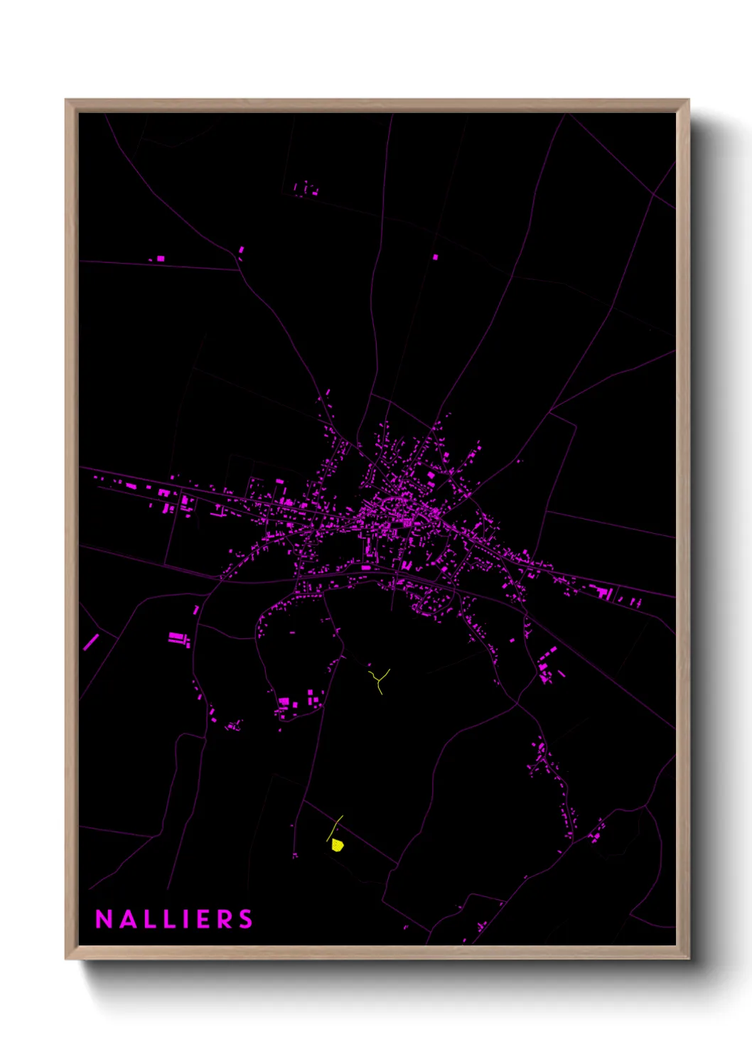 Une affiche de carte sur Nalliers