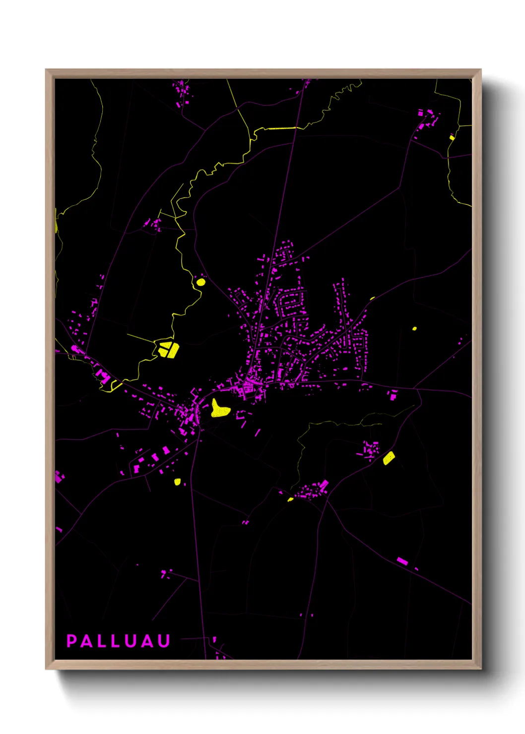 Une affiche de carte sur Palluau