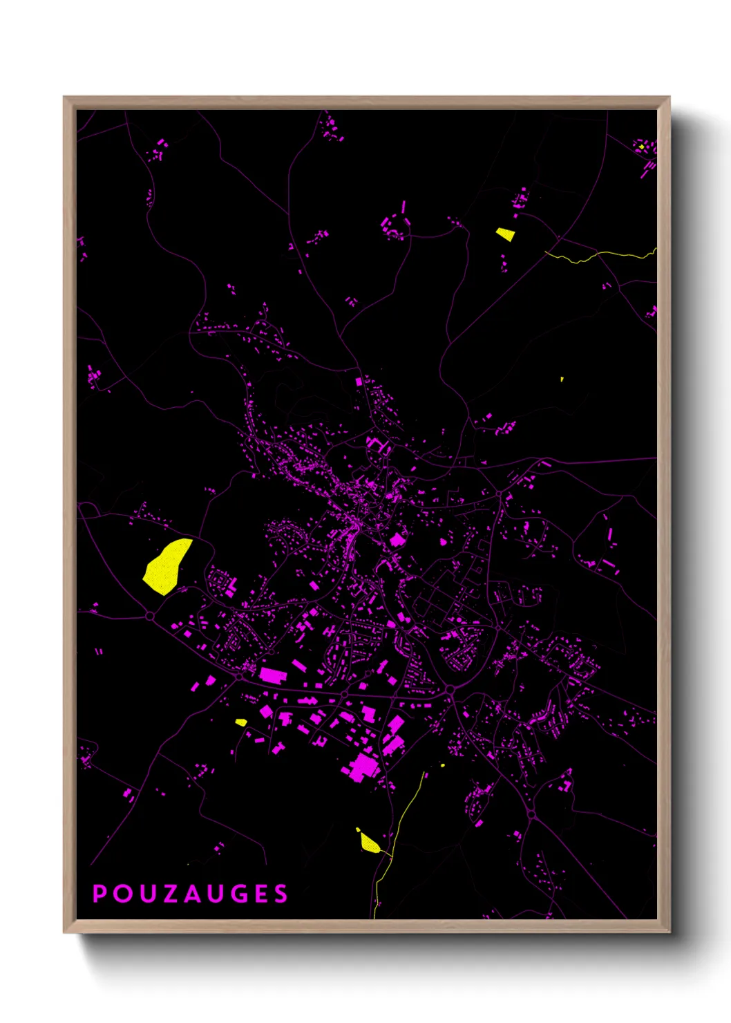 Une affiche de carte sur Pouzauges
