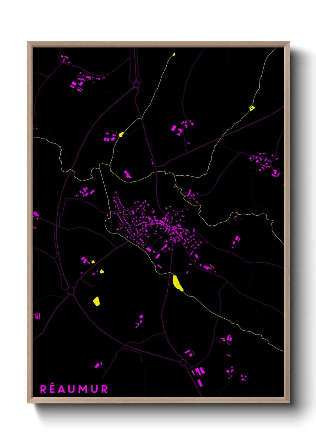 Une affiche de carte sur Réaumur