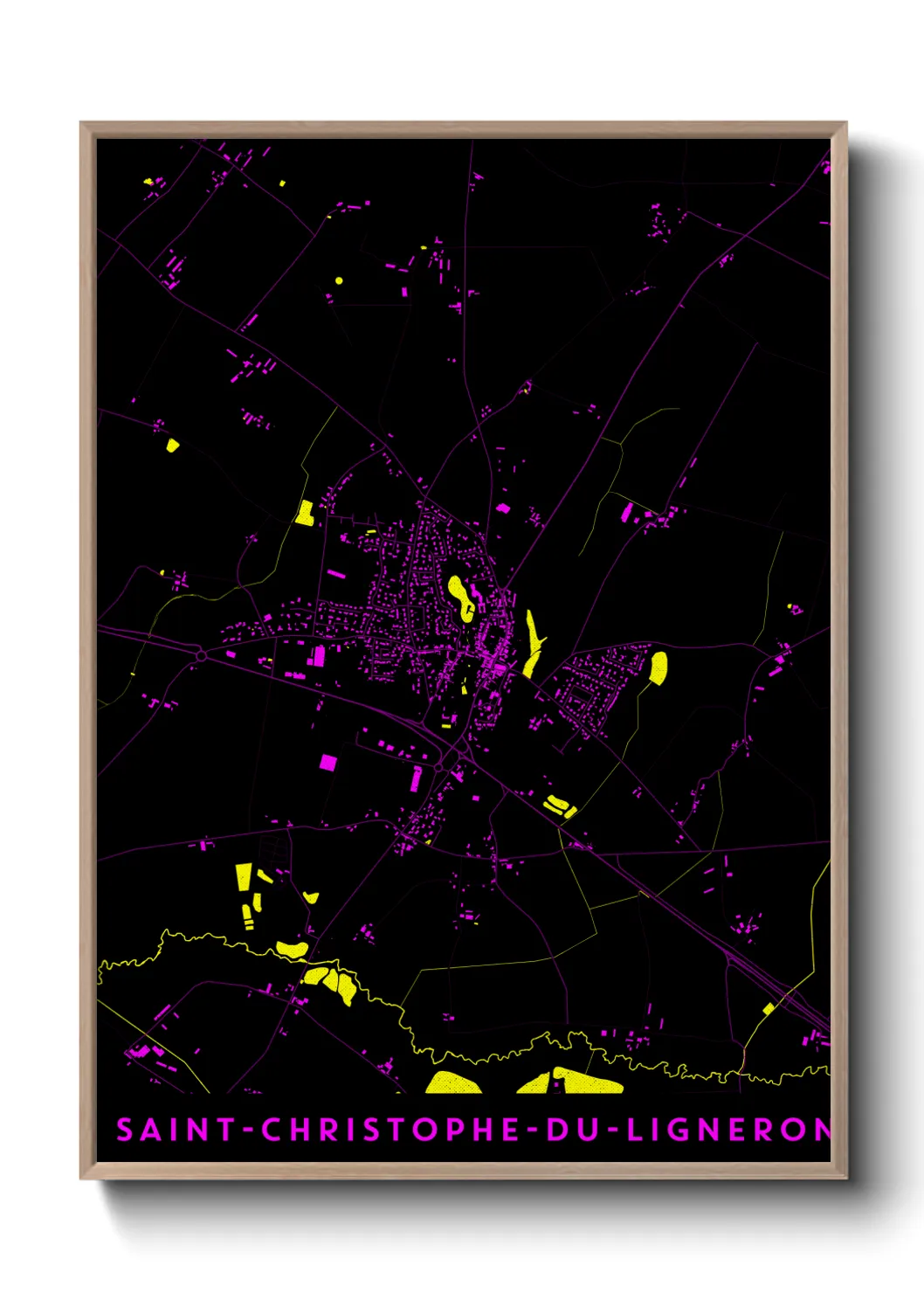 Une affiche de carte sur Saint-Christophe-du-Ligneron
