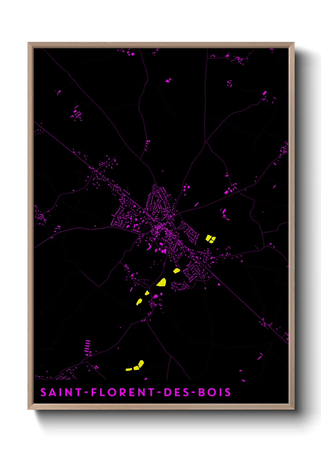 Une affiche de carte sur Saint-Florent-des-Bois