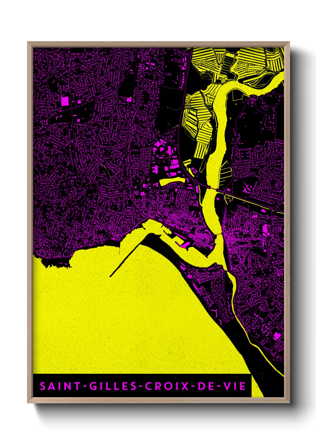 Une affiche de carte sur Saint-Gilles-Croix-de-Vie