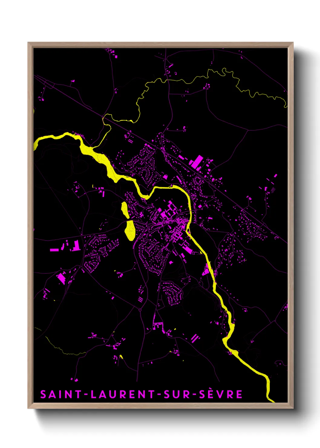 Une affiche de carte sur Saint-Laurent-sur-Sèvre