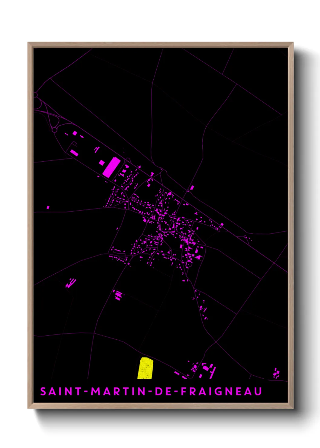 Une affiche de carte sur Saint-Martin-de-Fraigneau