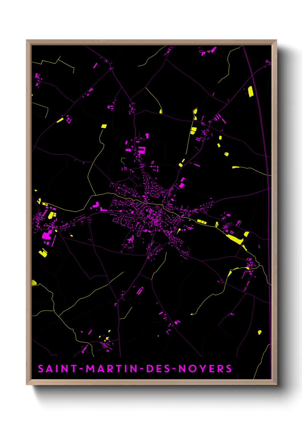 Une affiche de carte sur Saint-Martin-des-Noyers