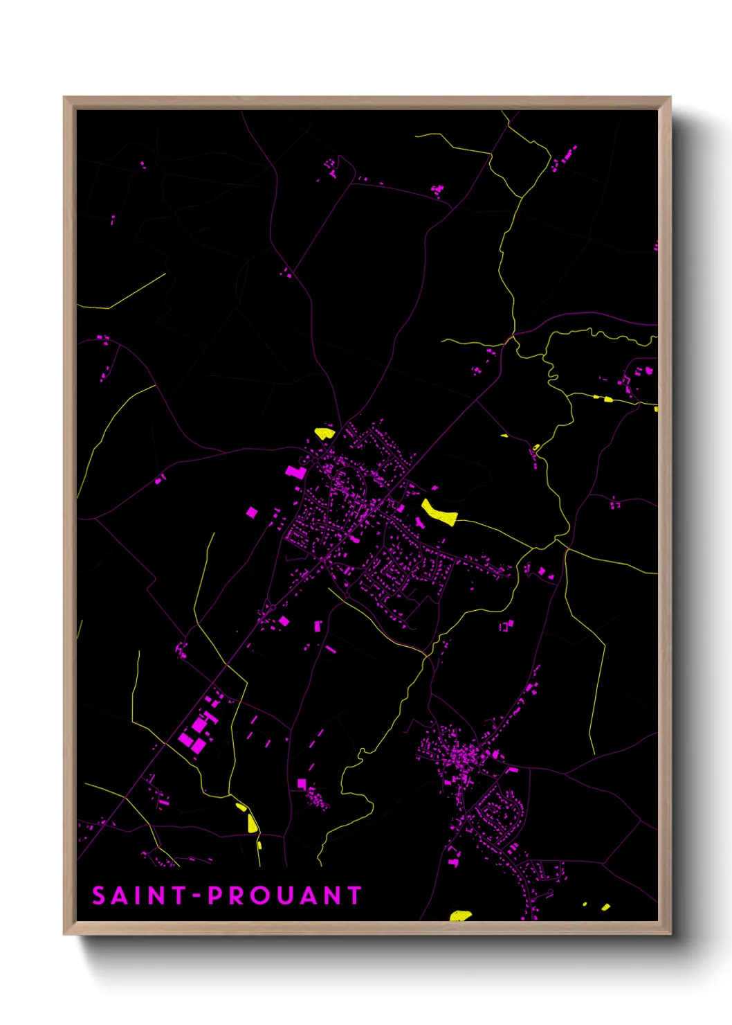Une affiche de carte sur Saint-Prouant