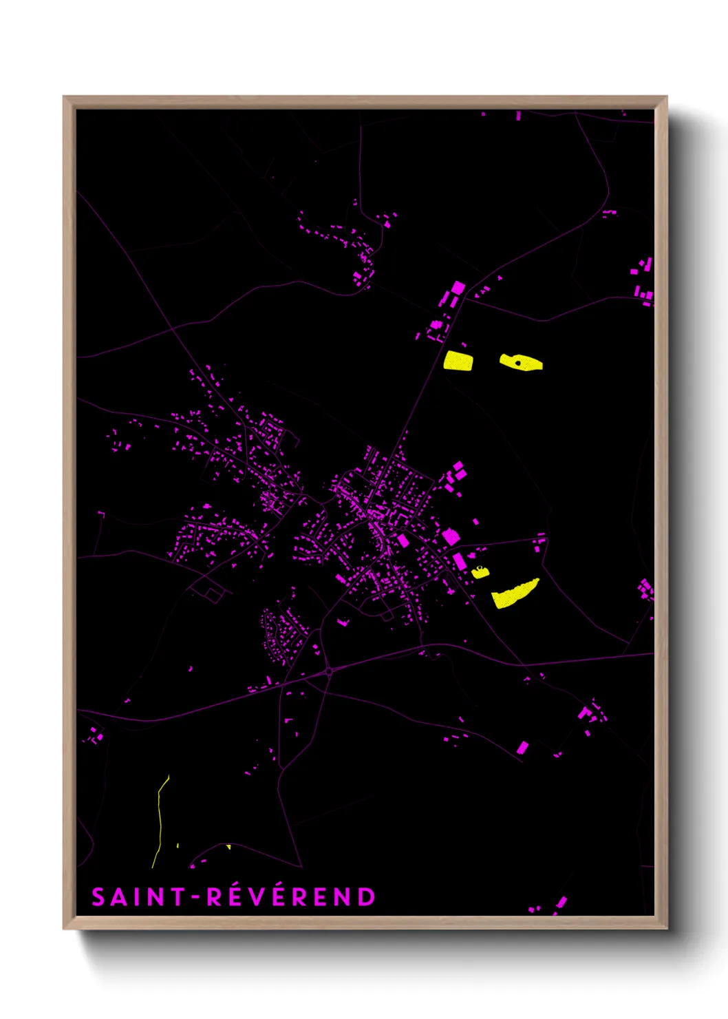 Une affiche de carte sur Saint-Révérend