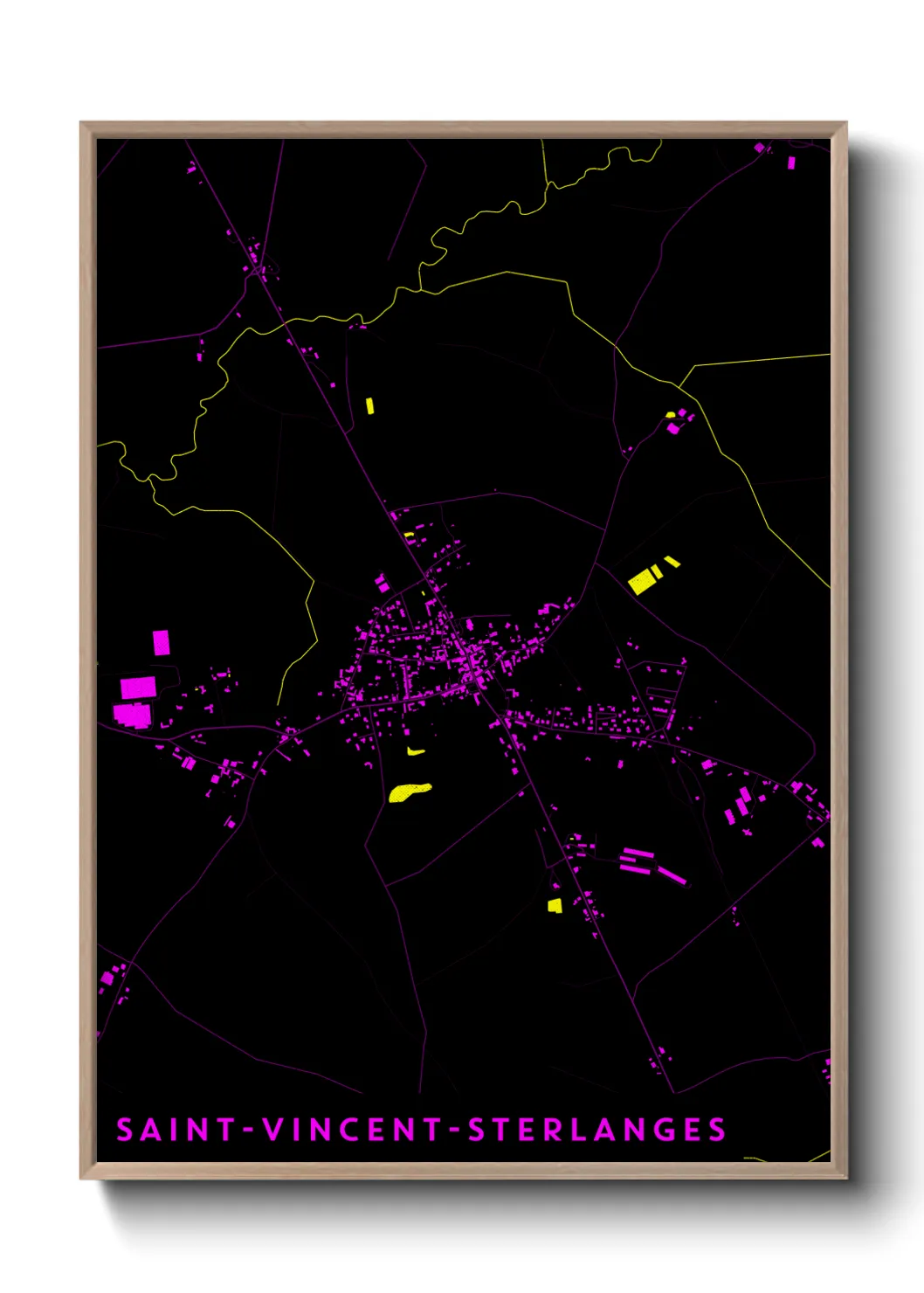 Une affiche de carte sur Saint-Vincent-Sterlanges