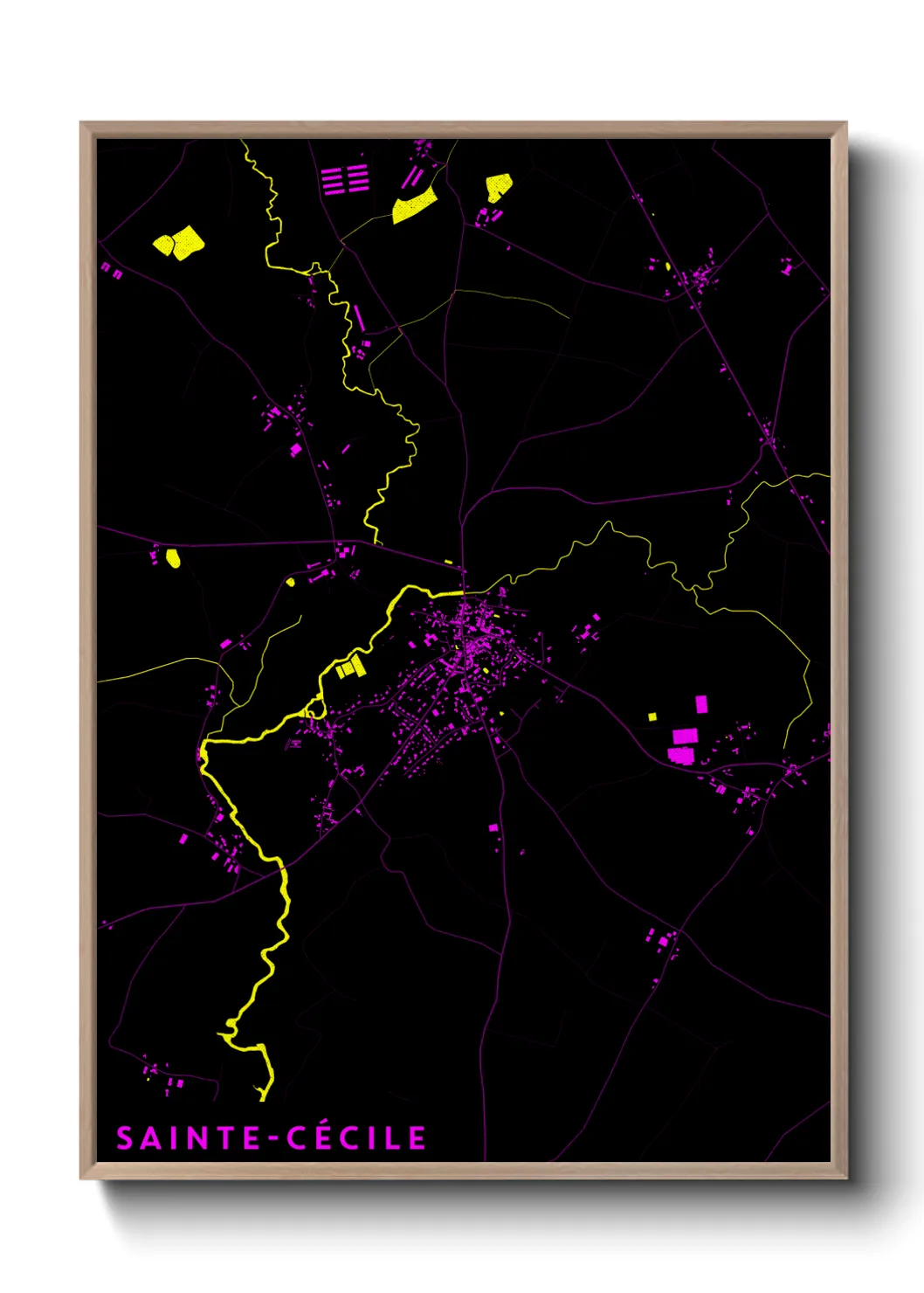 Une affiche de carte sur Sainte-Cécile