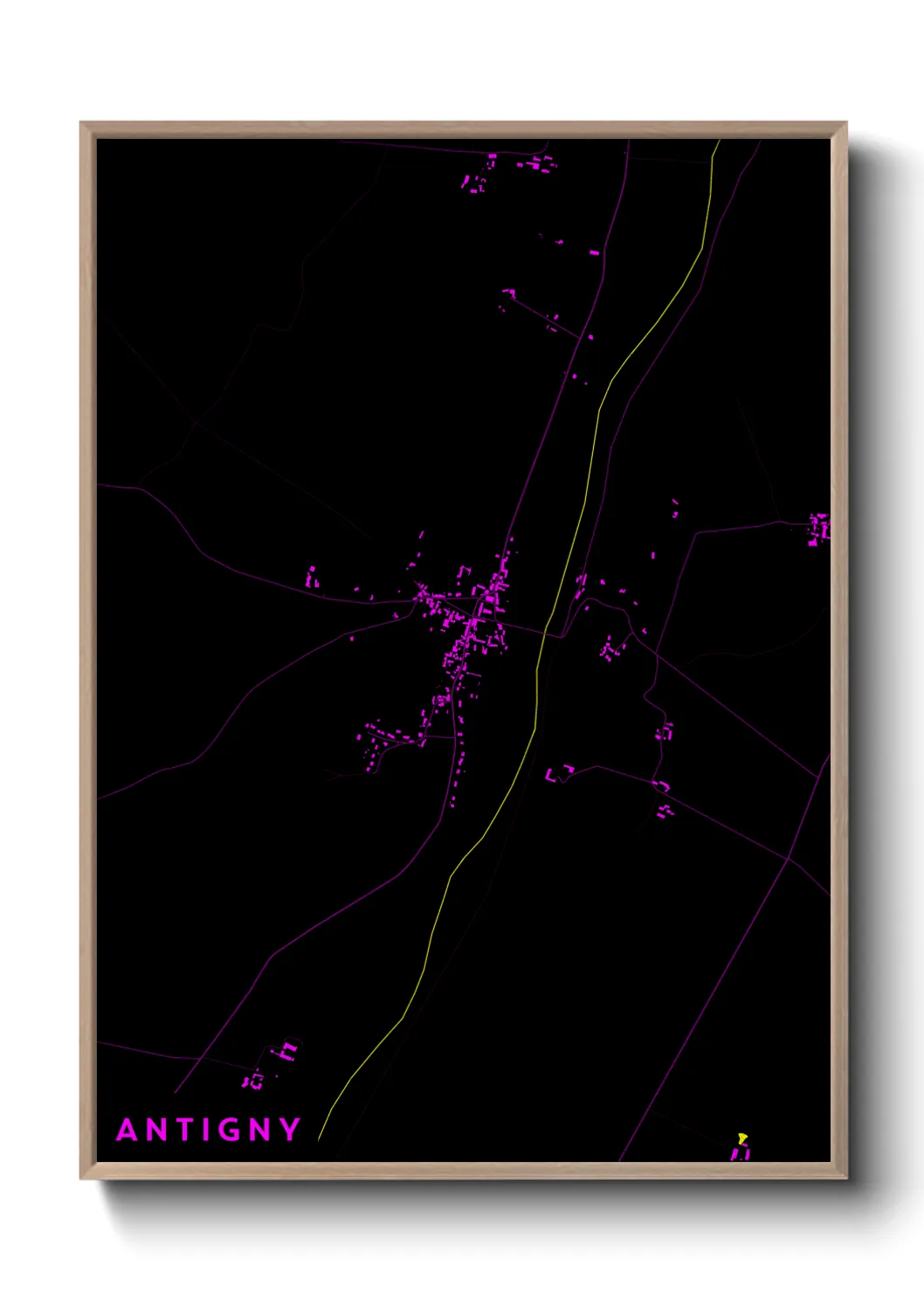 Une affiche de carte sur Antigny