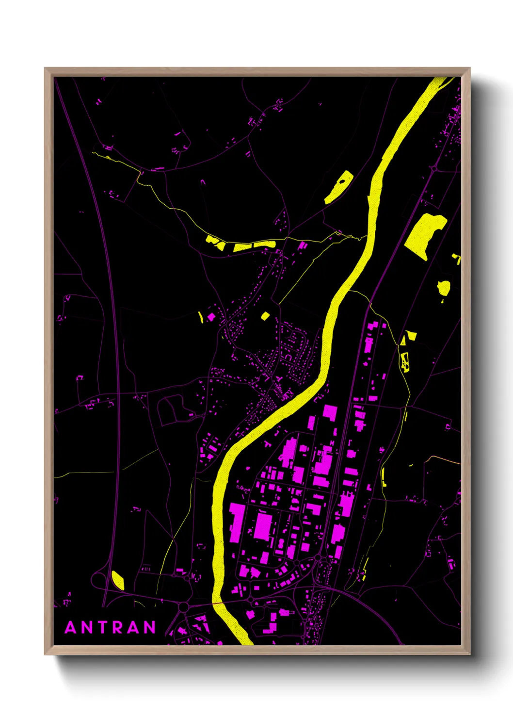 Une affiche de carte sur Antran