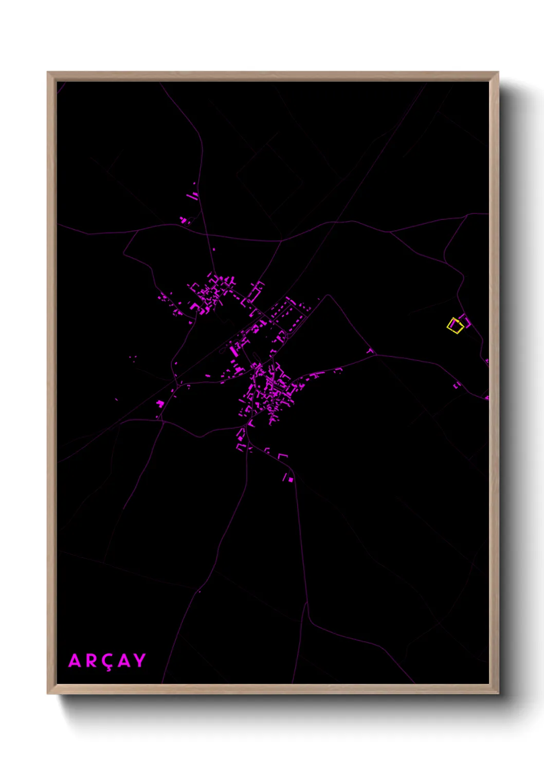 Une affiche de carte sur Arçay