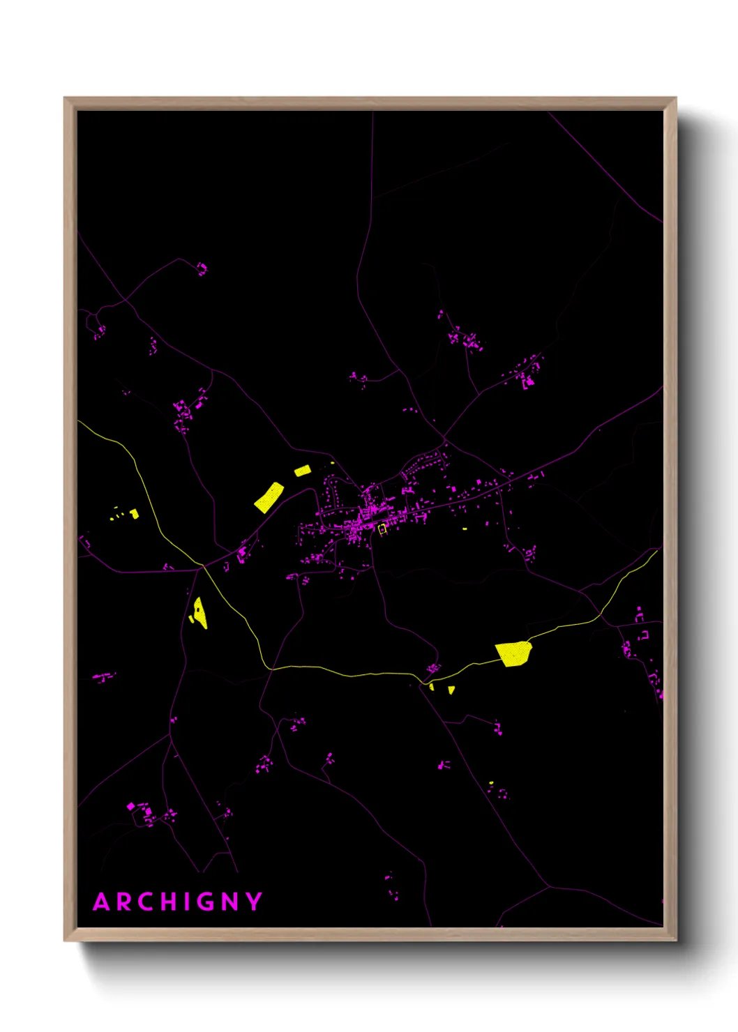 Une affiche de carte sur Archigny