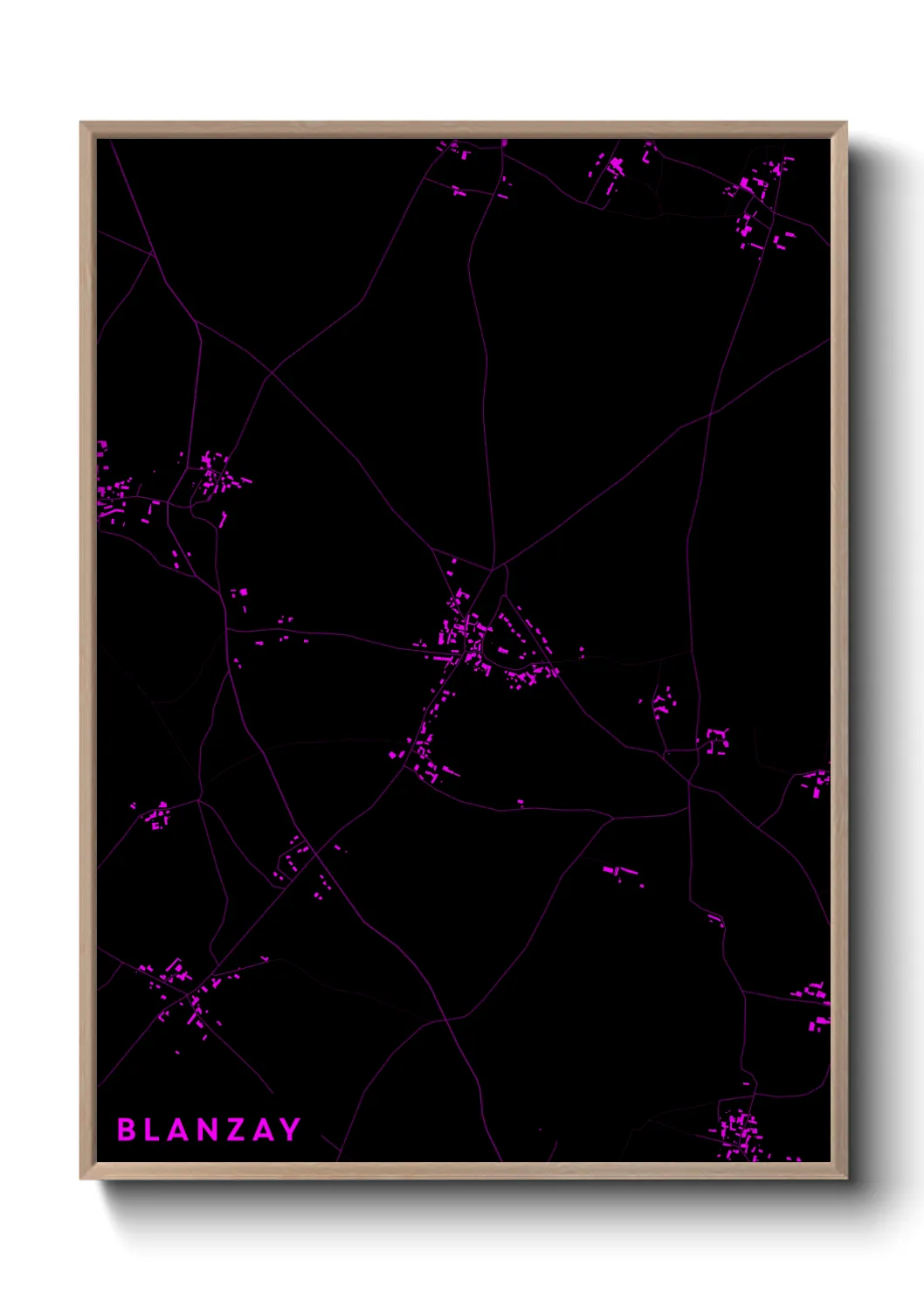 Une affiche de carte sur Blanzay