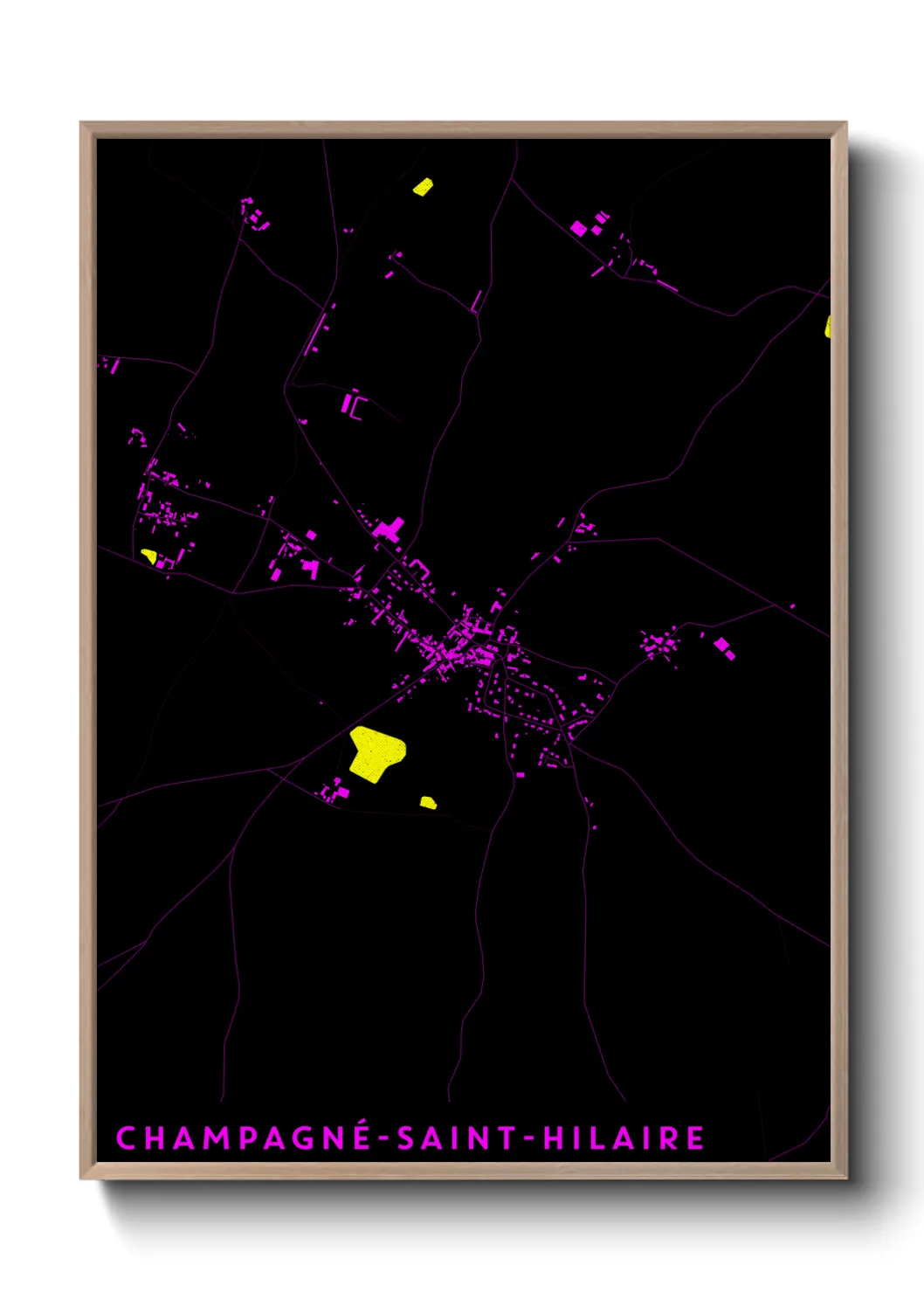 Une affiche de carte sur Champagné-Saint-Hilaire