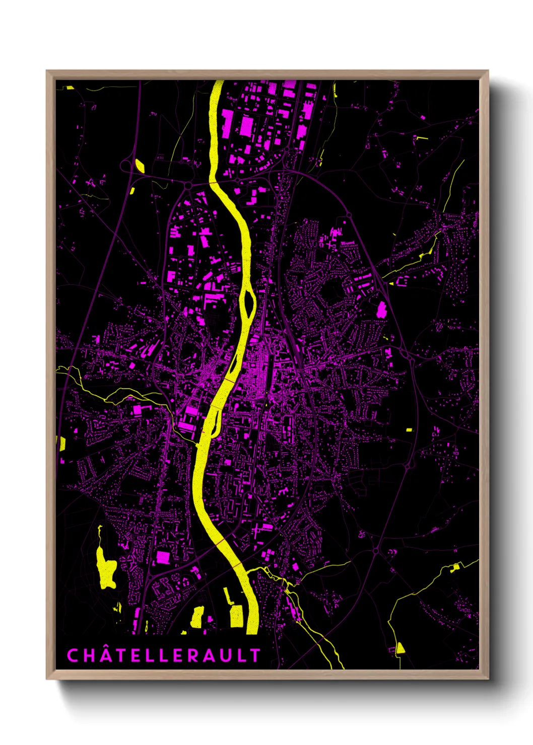 Une affiche de carte sur Châtellerault