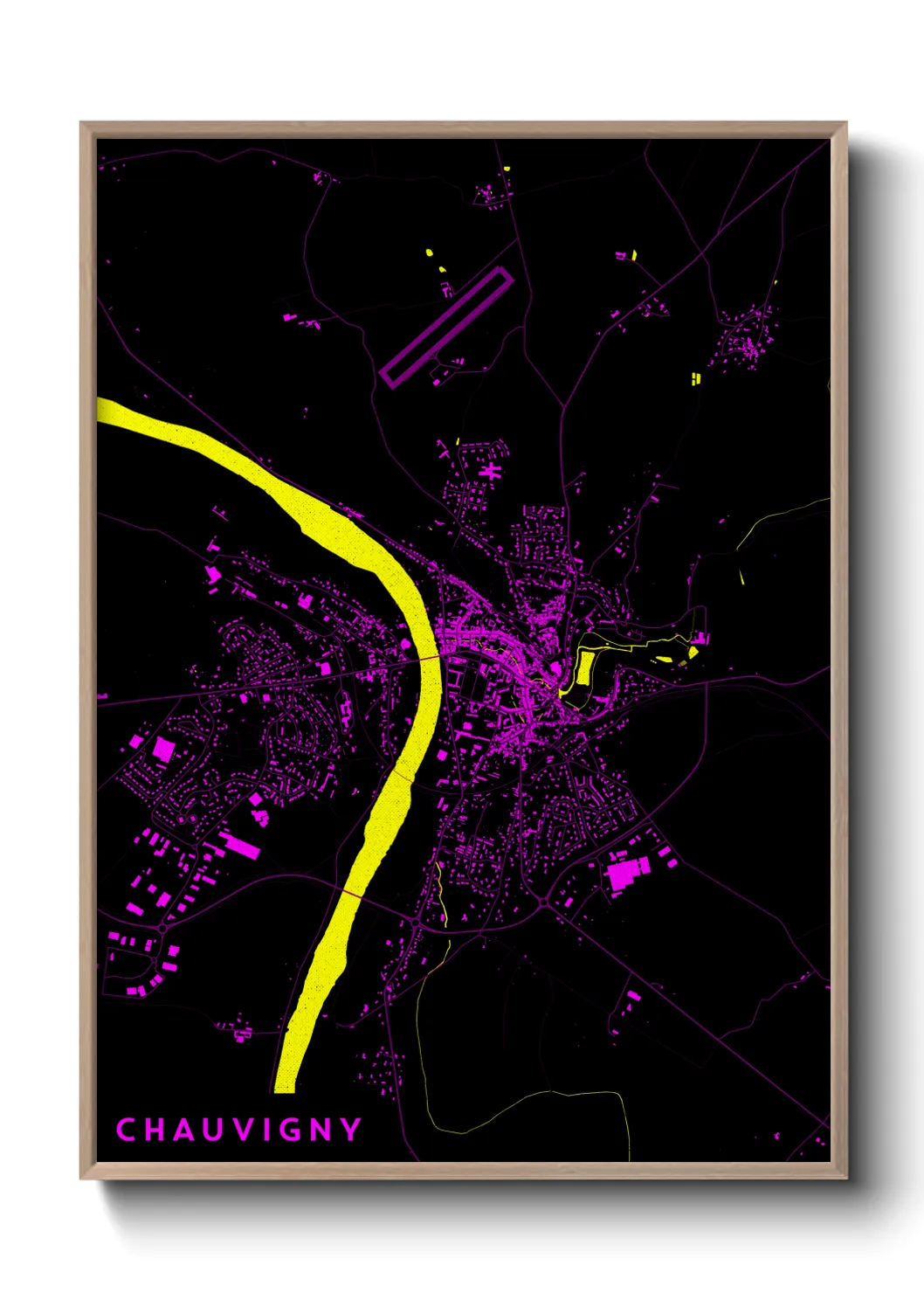 Une affiche de carte sur Chauvigny