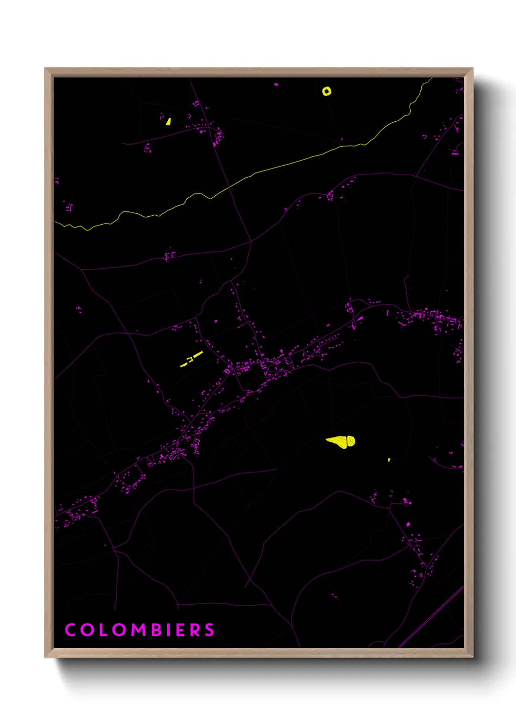 Une affiche de carte sur Colombiers