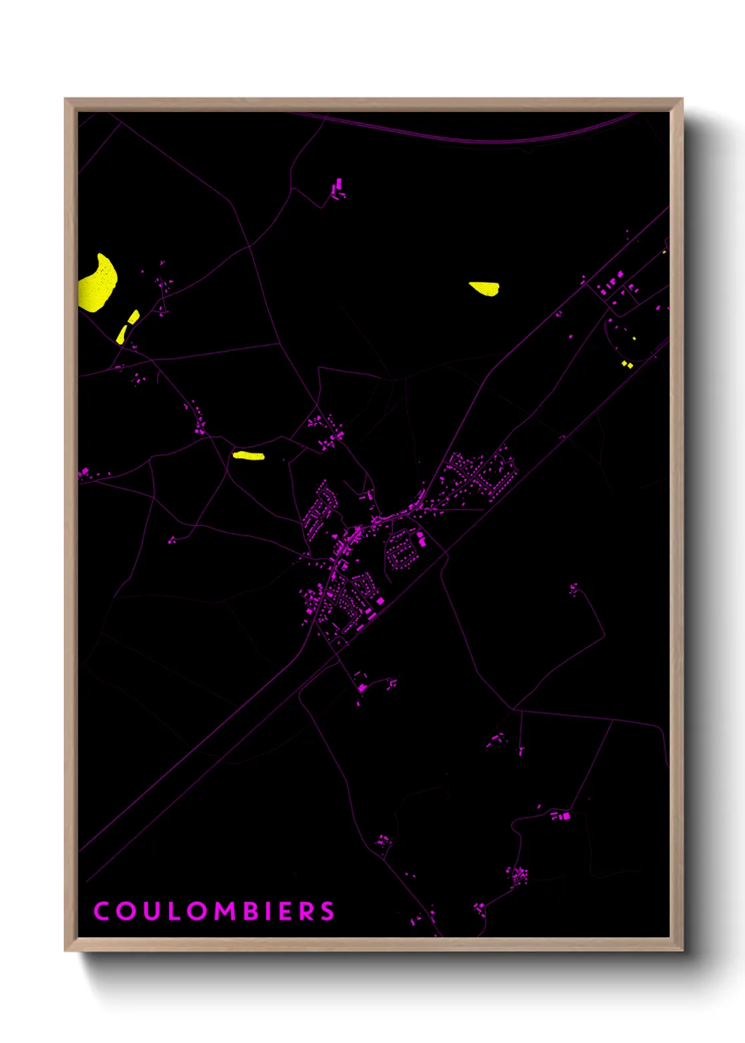 Une affiche de carte sur Coulombiers