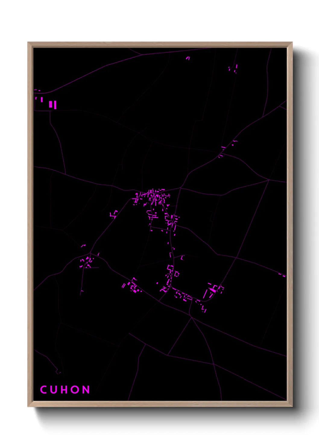 Une affiche de carte sur Cuhon