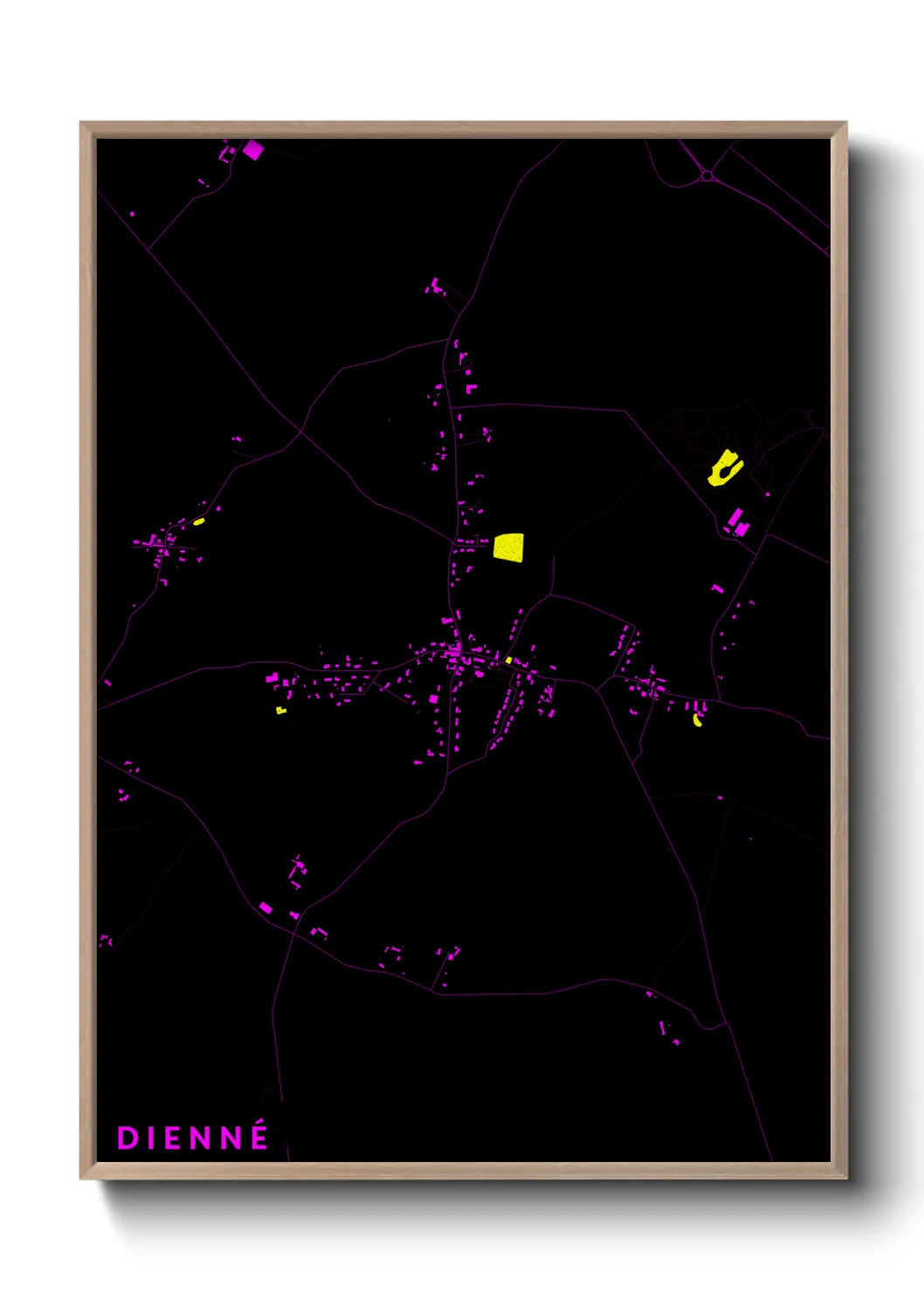 Une affiche de carte sur Dienné