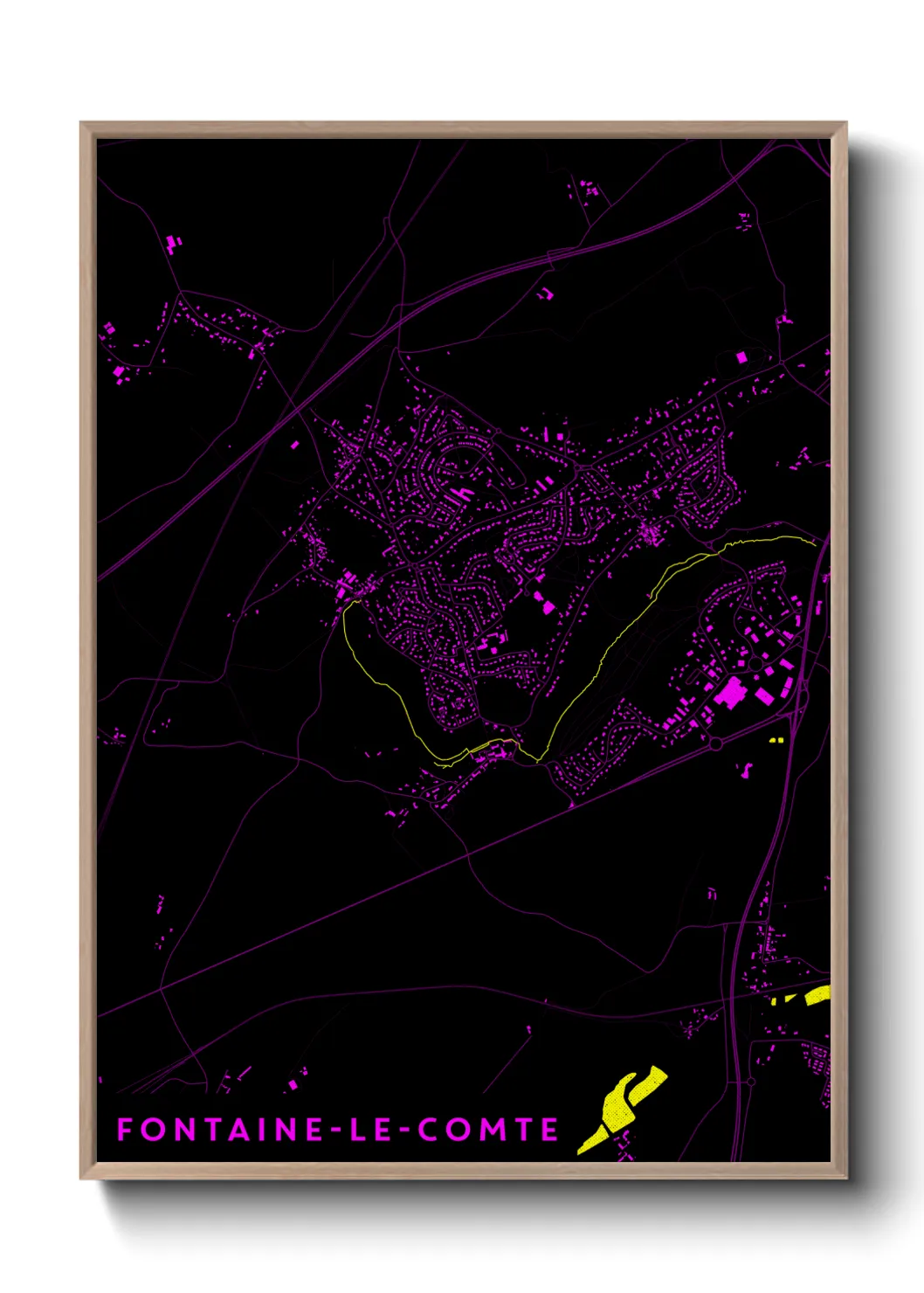 Une affiche de carte sur Fontaine-le-Comte